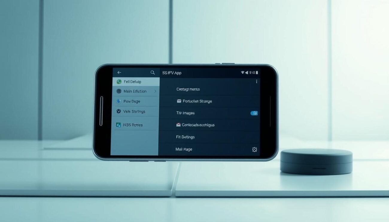 A detailed step-by-step installation of the SS IPTV app on an Android smartphone. The foreground shows the app's user interface, including the main menu and various configuration options. The middle ground depicts the device's screen, showcasing the app's sleek and intuitive design. The background presents a modern, minimalist setting with clean lines and a subtle gradient, creating a sense of sophistication and technology. The lighting is soft and even, highlighting the app's features without distracting from the overall composition. The camera angle is slightly elevated, providing a clear and comprehensive view of the installation process. A detailed step-by-step installation of the SS IPTV app on an Android smartphone. The foreground shows the app's user interface, including the main menu and various configuration options. The middle ground depicts the device's screen, showcasing the app's sleek and intuitive design. The background presents a modern, minimalist setting with clean lines and a subtle gradient, creating a sense of sophistication and technology. The lighting is soft and even, highlighting the app's features without distracting from the overall composition. The camera angle is slightly elevated, providing a clear and comprehensive view of the installation process.