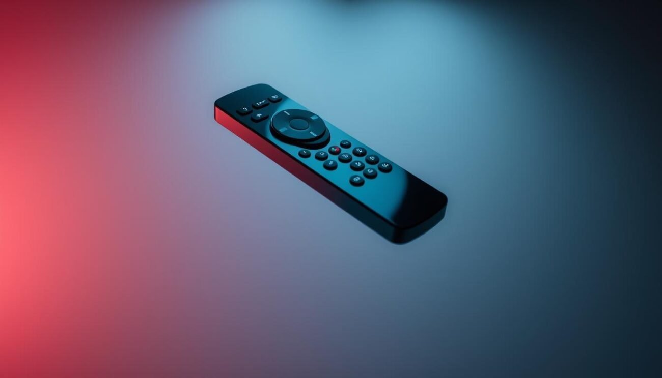 A sleek and modern remote control hovers in a minimalist, dimly lit environment. The device's clean lines and glossy surface reflect a stylized Smart IPTV interface, conveying its advanced functionality. Subtle highlights accentuate the remote's buttons and directional pad, suggesting intuitive navigation of the IPTV platform. The scene exudes a sense of technological sophistication, inviting the viewer to imagine the seamless control of a comprehensive Smart IPTV system. A sleek and modern remote control hovers in a minimalist, dimly lit environment. The device's clean lines and glossy surface reflect a stylized Smart IPTV interface, conveying its advanced functionality. Subtle highlights accentuate the remote's buttons and directional pad, suggesting intuitive navigation of the IPTV platform. The scene exudes a sense of technological sophistication, inviting the viewer to imagine the seamless control of a comprehensive Smart IPTV system.